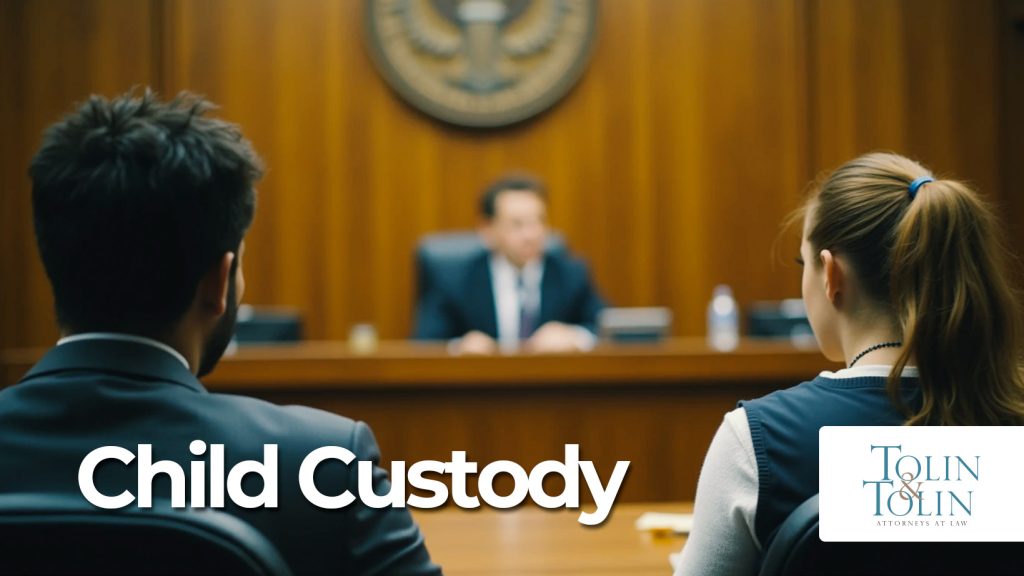 Parent and Child in a court room.