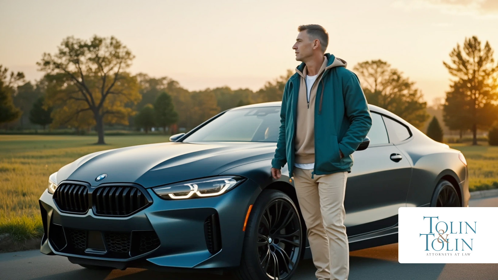 Man standing next to car