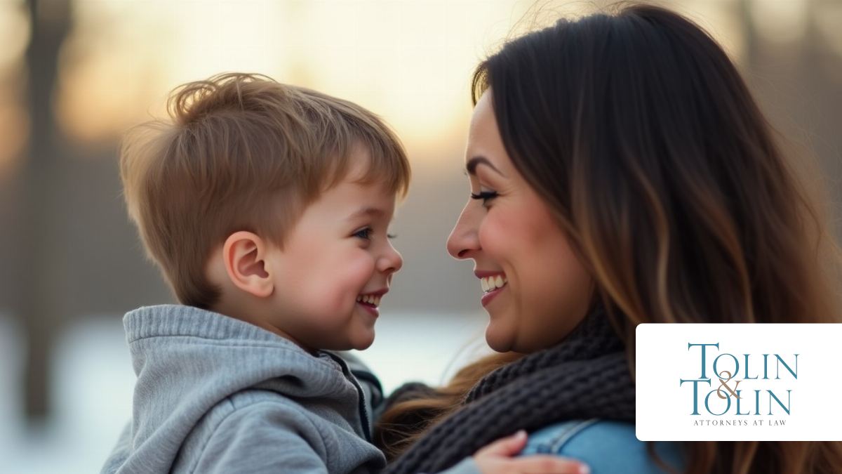 A mom and her child outside in Roxboro NC.